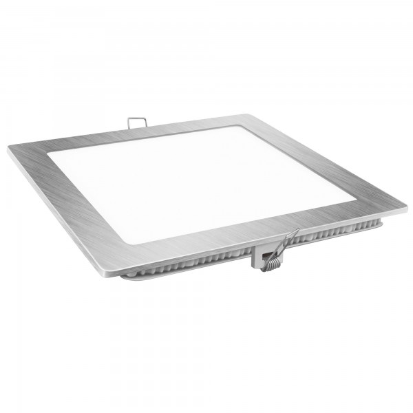 Downlight led cuadrado plata  9w.neutra