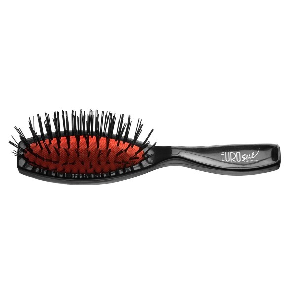 Eurostil goma cepillo fuelle nylon pequeño negro negro 1un