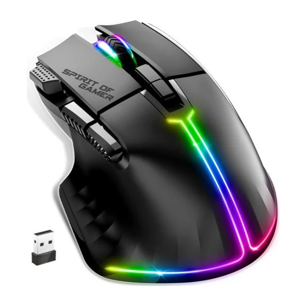 Spirit of gamer ratón inalambrico pro m5 black