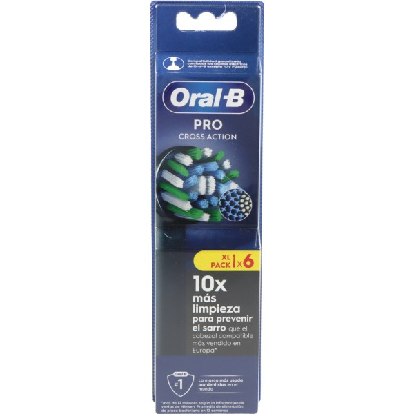 Oral-B Recambio Cross Action Black 6 Unidades