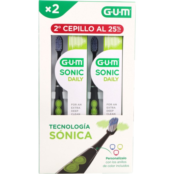 GUM Sonic Daily Cepillo Dental Sónico a Pilas Negro Pack Promo